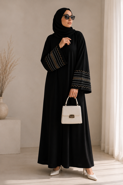 Black Heritage Embroidered Abaya