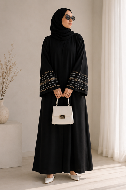 Black Heritage Embroidered Abaya