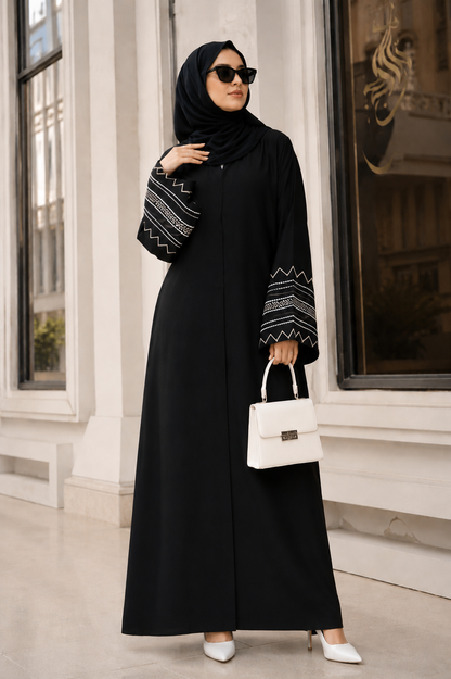 Black Heritage Embroidered Abaya