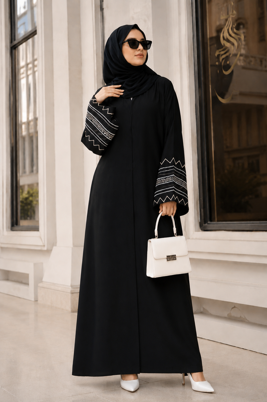 Black Heritage Embroidered Abaya