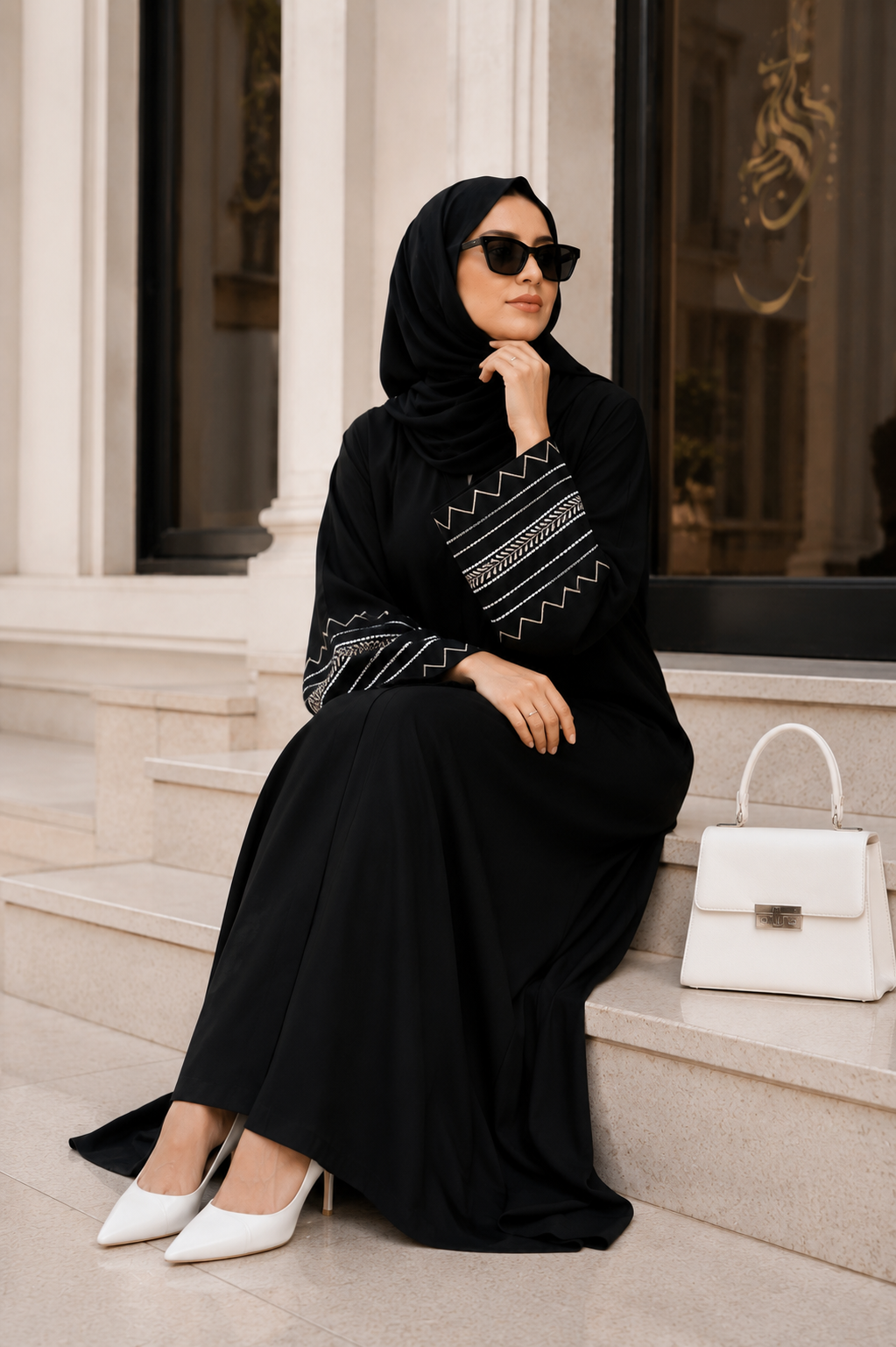 Black Heritage Embroidered Abaya