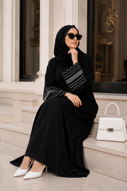 Black Heritage Embroidered Abaya