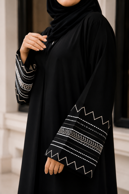 Black Heritage Embroidered Abaya