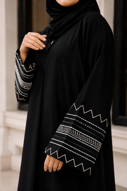Black Heritage Embroidered Abaya