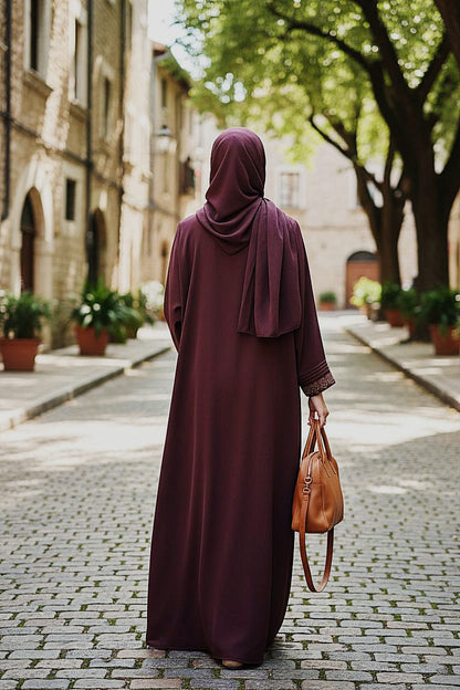 Plum Aura Front-Open Modest Wear